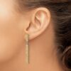 14K Two-tone Polished/Satin/Dia-cut Post Dangle Earrings - 2 14K Two-tone Polished/Satin/Dia-cut Post Dangle Earrings - 2