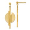 14K Polished and Brushed Dangle Post Earrings - 0 14K Polished and Brushed Dangle Post Earrings - 0