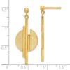 14K Polished and Brushed Dangle Post Earrings - 3 14K Polished and Brushed Dangle Post Earrings - 3