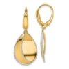 14K Two-tone Polished / Dia-cut Dangle Leverback Earrings - 0 14K Two-tone Polished / Dia-cut Dangle Leverback Earrings - 0