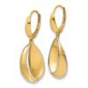 14K Two-tone Polished / Dia-cut Dangle Leverback Earrings - 1 14K Two-tone Polished / Dia-cut Dangle Leverback Earrings - 1