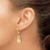 14K Two-tone Polished / Dia-cut Dangle Leverback Earrings - 2 14K Two-tone Polished / Dia-cut Dangle Leverback Earrings - 2