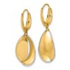 14K Two-tone Polished / Dia-cut Dangle Leverback Earrings - 3 14K Two-tone Polished / Dia-cut Dangle Leverback Earrings - 3