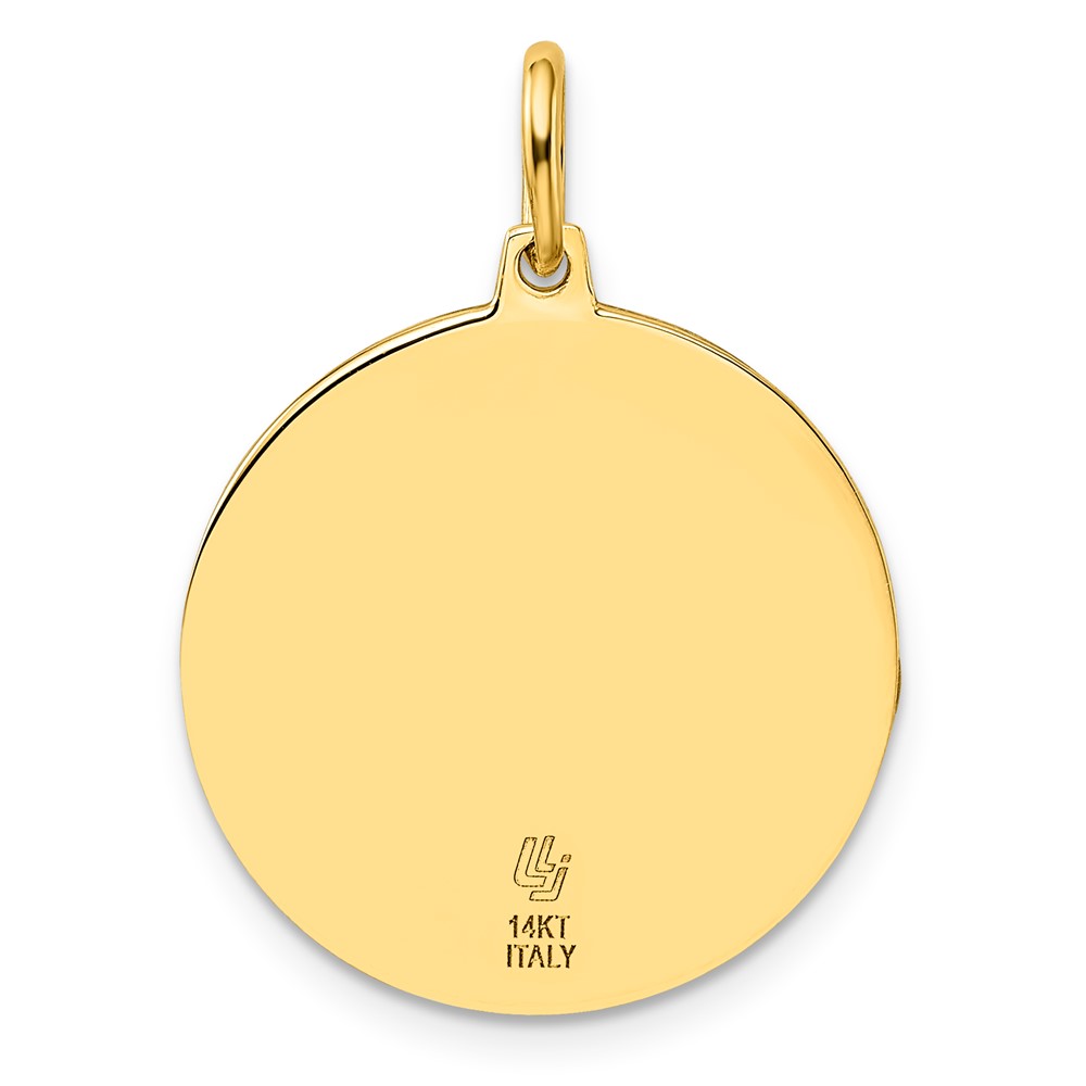 14k Polished and Satin Round St. Christopher Pendant - 2