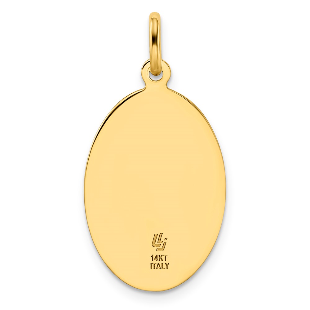14k Polished and Satin Oval St. Christopher Pendant - 2