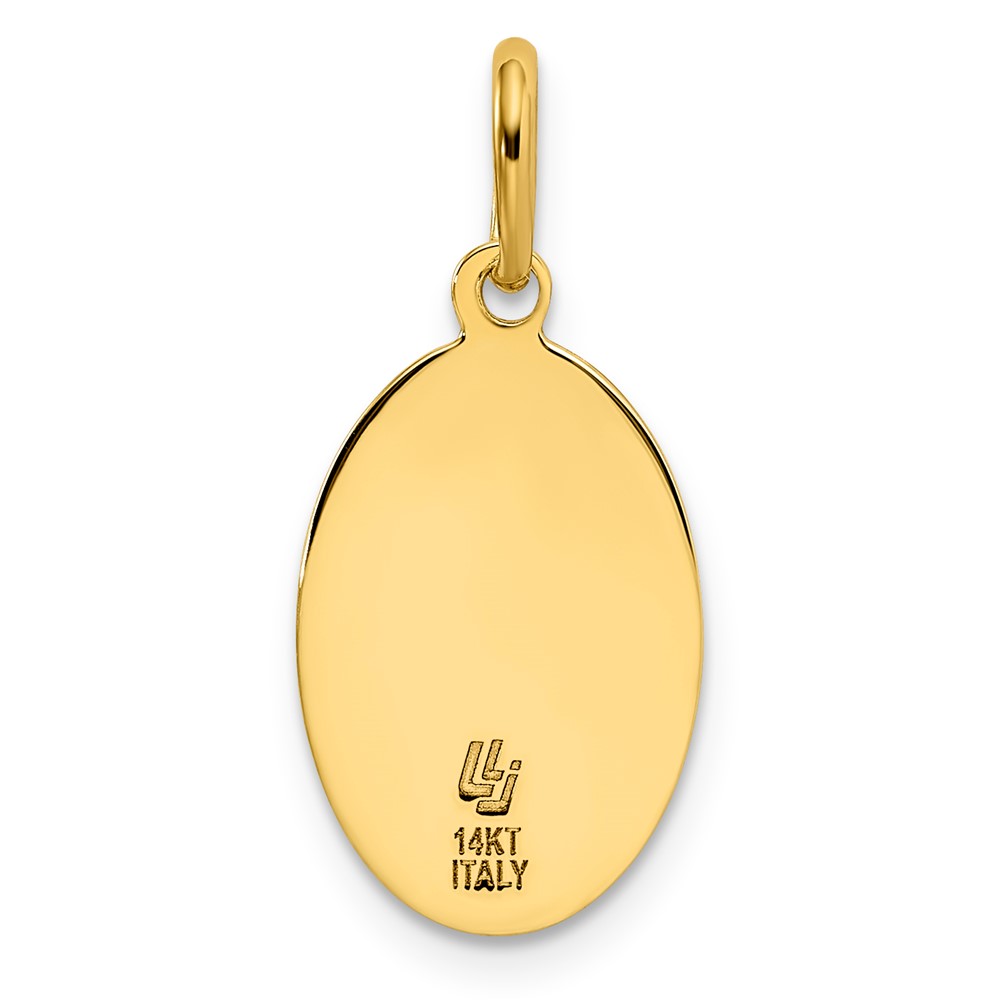 14k Polished and Satin Oval St. Christopher Pendant - 2