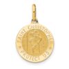 14k Polished and Satin Round St. Christopher Pendant - 0