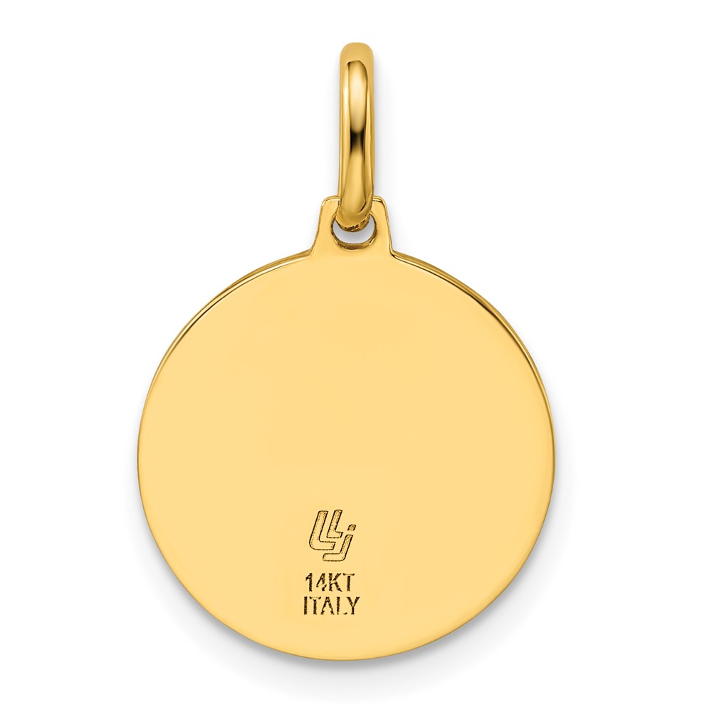 14k Polished and Satin Round St. Christopher Pendant - 2