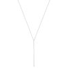 14K White Gold Polished Y-drop Bar w/ 1in ext. Necklace - 1