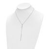 14K White Gold Polished Y-drop Bar w/ 1in ext. Necklace - 2