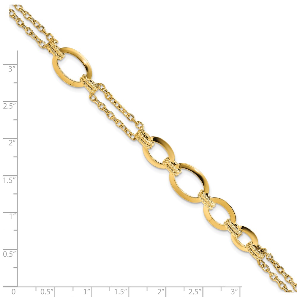 14K Polished Fancy Double-stranded Link Bracelet - 3