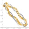14K w/Rhodium Polished and Dia-cut Braided Slip-On Bangle - 2
