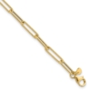 14K Polished and Textured Paperclip Link Bracelet - 0 14K Polished and Textured Paperclip Link Bracelet - 0