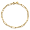 14K Polished and Textured Paperclip Link Bracelet - 3 14K Polished and Textured Paperclip Link Bracelet - 3