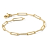 14K Polished and Textured Paperclip Link Bracelet - 7 14K Polished and Textured Paperclip Link Bracelet - 7