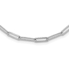 14K White Gold Polished / Textured Paperclip Link Necklace - 0 14K White Gold Polished / Textured Paperclip Link Necklace - 0