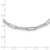 14K White Gold Polished / Textured Paperclip Link Necklace - 3 14K White Gold Polished / Textured Paperclip Link Necklace - 3