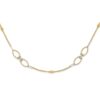 14K Two-tone Dia-cut Beads Fancy Link with 1in. ext Necklace - 0