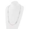 14K Two-tone Dia-cut Beads Fancy Link with 1in. ext Necklace - 1