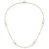14K Two-tone Dia-cut Beads Fancy Link with 1in. ext Necklace - 2