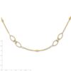 14K Two-tone Dia-cut Beads Fancy Link with 1in. ext Necklace - 3