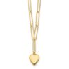 14K Polished Heart Paperclip Link Necklace - 0