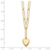 14K Polished Heart Paperclip Link Necklace - 3