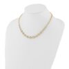 14K Two-tone Polished with Diamond-cut Beads 17.75 inch Necklace - 1