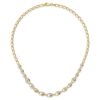 14K Two-tone Polished with Diamond-cut Beads 17.75 inch Necklace - 2