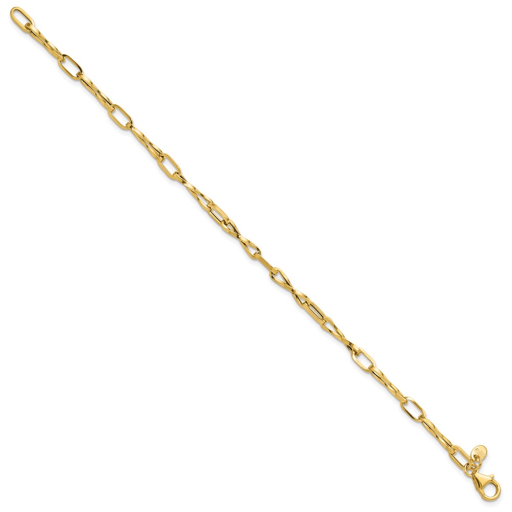 14K Polished Fancy Twisted Link Bracelet - 1