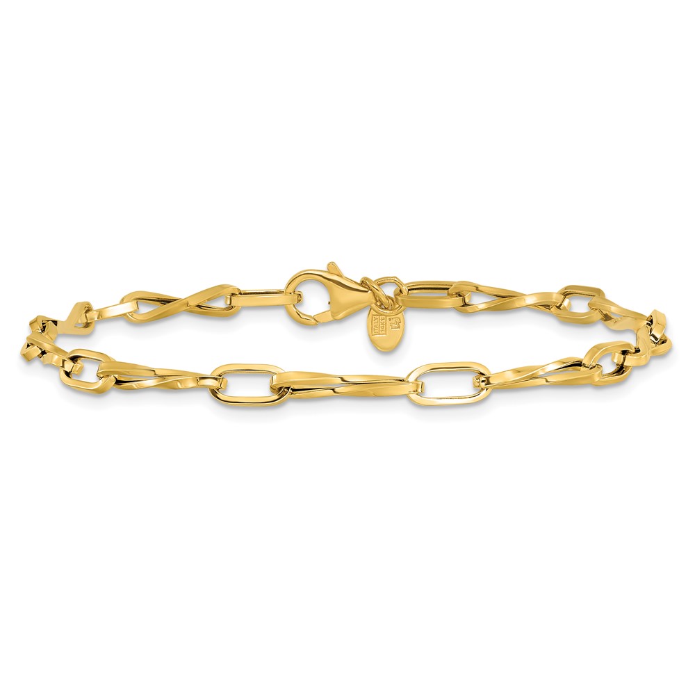 14K Polished Fancy Twisted Link Bracelet - 2