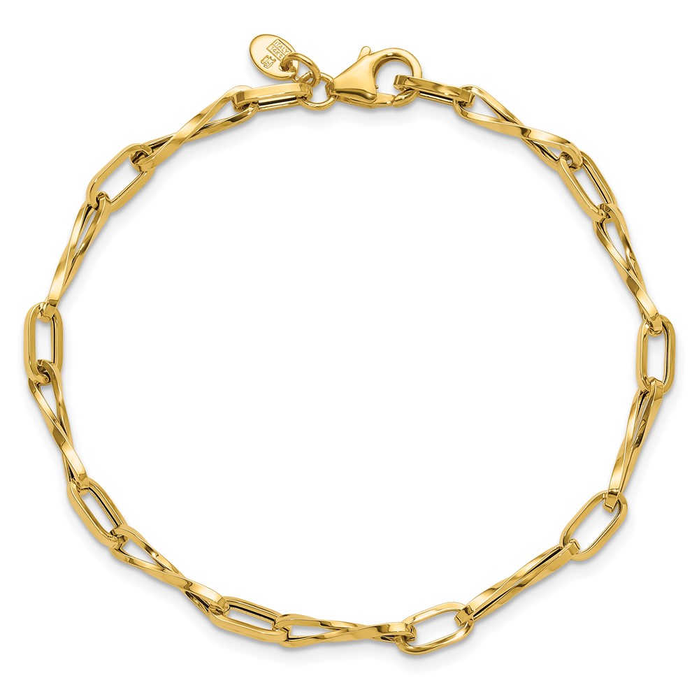 14K Polished Fancy Twisted Link Bracelet - 3