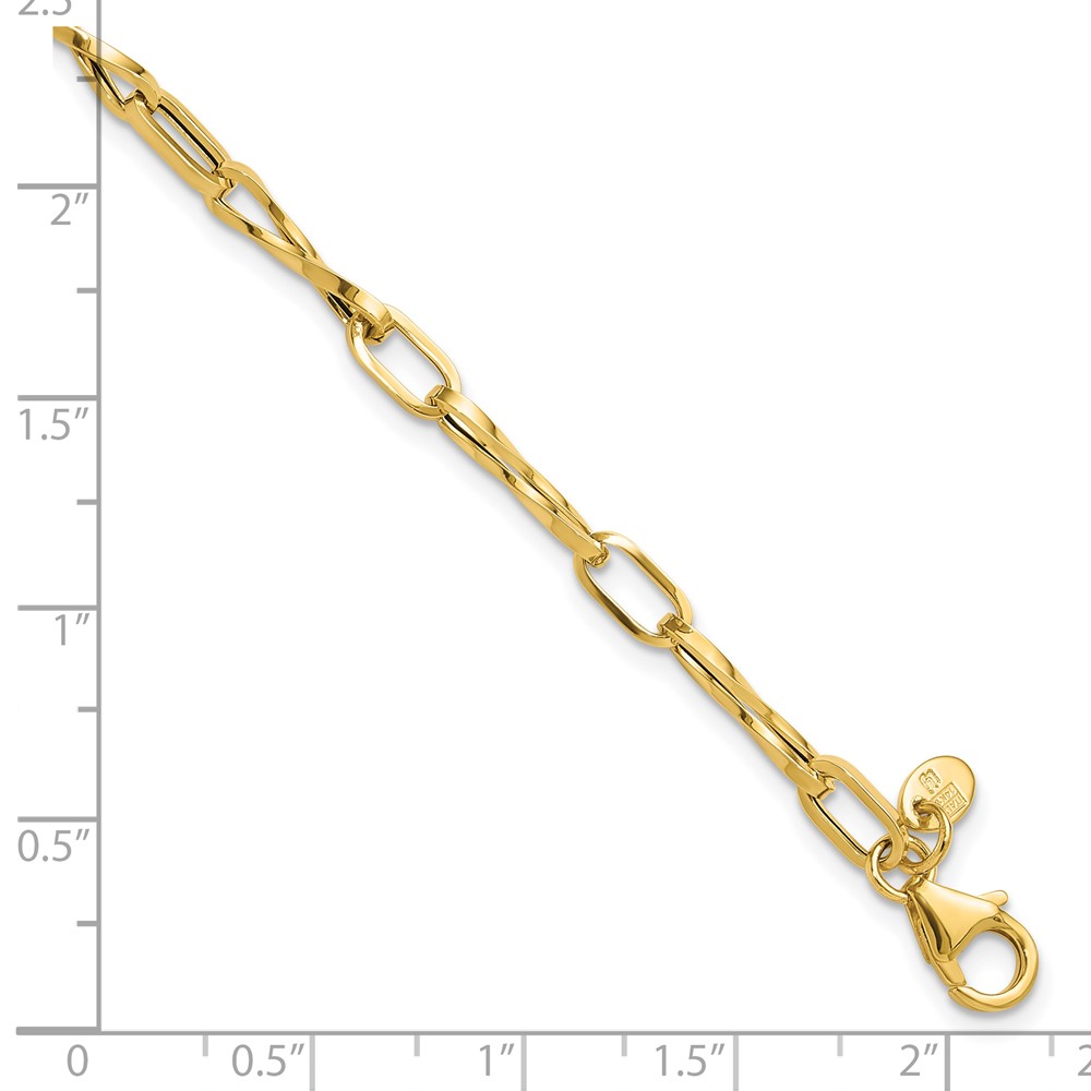 14K Polished Fancy Twisted Link Bracelet - 4