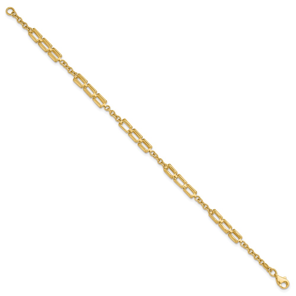 14K Polished Fancy Link Bracelet - 1