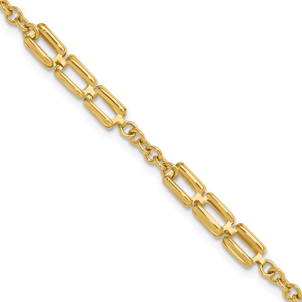 14K Polished Fancy Link Bracelet - 0