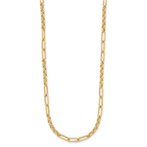 14K Polished Fancy Link Necklace - 0