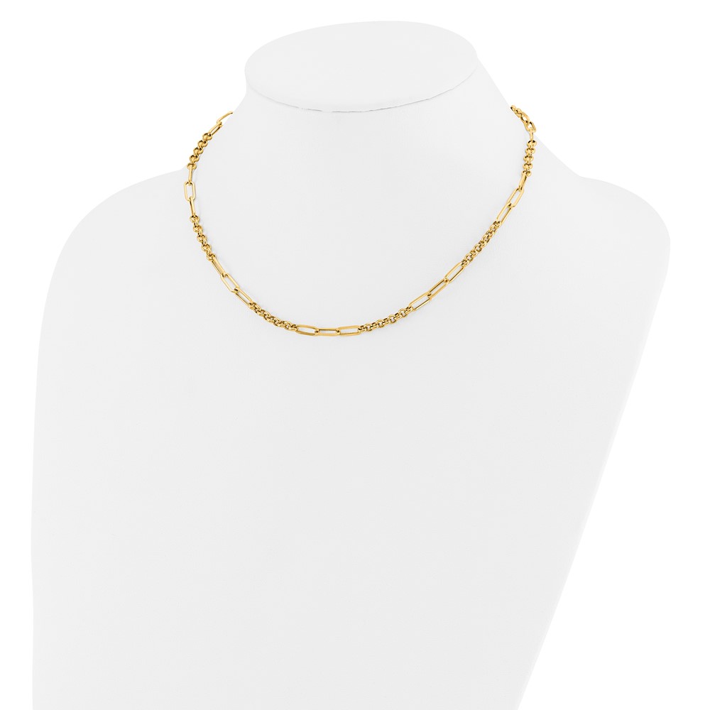 14K Polished Fancy Link Necklace - 2