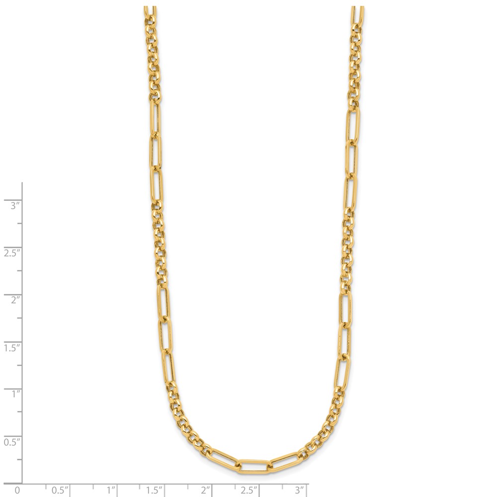 14K Polished Fancy Link Necklace - 4