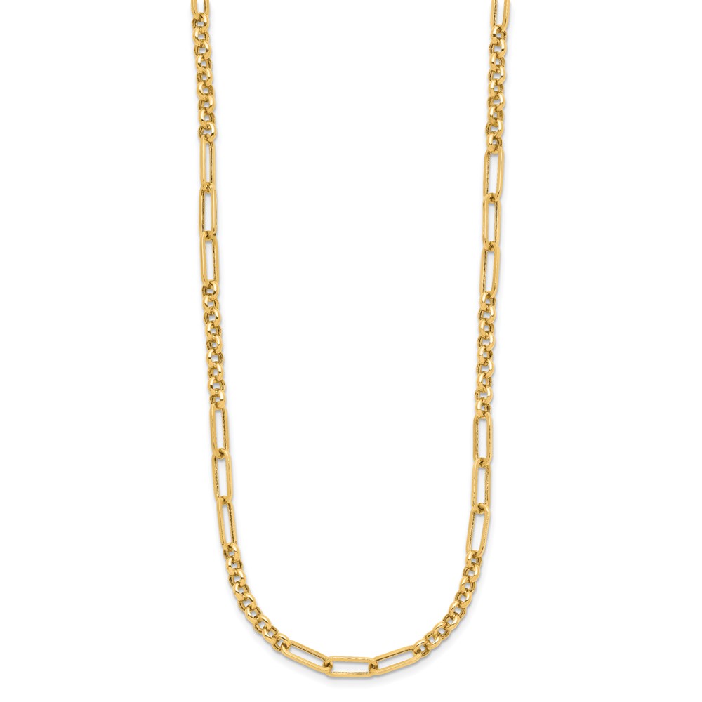 14K Polished Fancy Link Necklace - 0