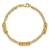14K Polished and Textured Multi-strand Bracelet - 3