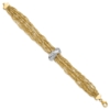 14K with Rhodium Polished Knot Mesh Multi-strand Bracelet - 1