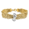 14K with Rhodium Polished Knot Mesh Multi-strand Bracelet - 2