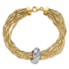 14K with Rhodium Polished Knot Mesh Multi-strand Bracelet - 3