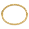 14k Polished and Textured Twisted Hinged Bangle - 1