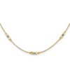 14K Two-tone Pol/Texture/Dia-cut Beads w/2in ext. Necklace - 0
