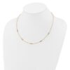 14K Two-tone Pol/Texture/Dia-cut Beads w/2in ext. Necklace - 1
