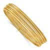 14K Polished and Twisted 7-Layer Slip-on Bangle - 0