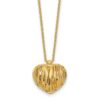 14K Polished / Dia-cut Puffed Heart w/2in ext. Necklace - 0 14K Polished / Dia-cut Puffed Heart w/2in ext. Necklace - 0