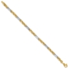 14K w/White Rhodium Polished Cable and Paperclip Link Bracelet - 1