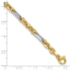 14K w/White Rhodium Polished Cable and Paperclip Link Bracelet - 4